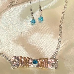 🆕Turquoise & silver pendant & earrings NWT